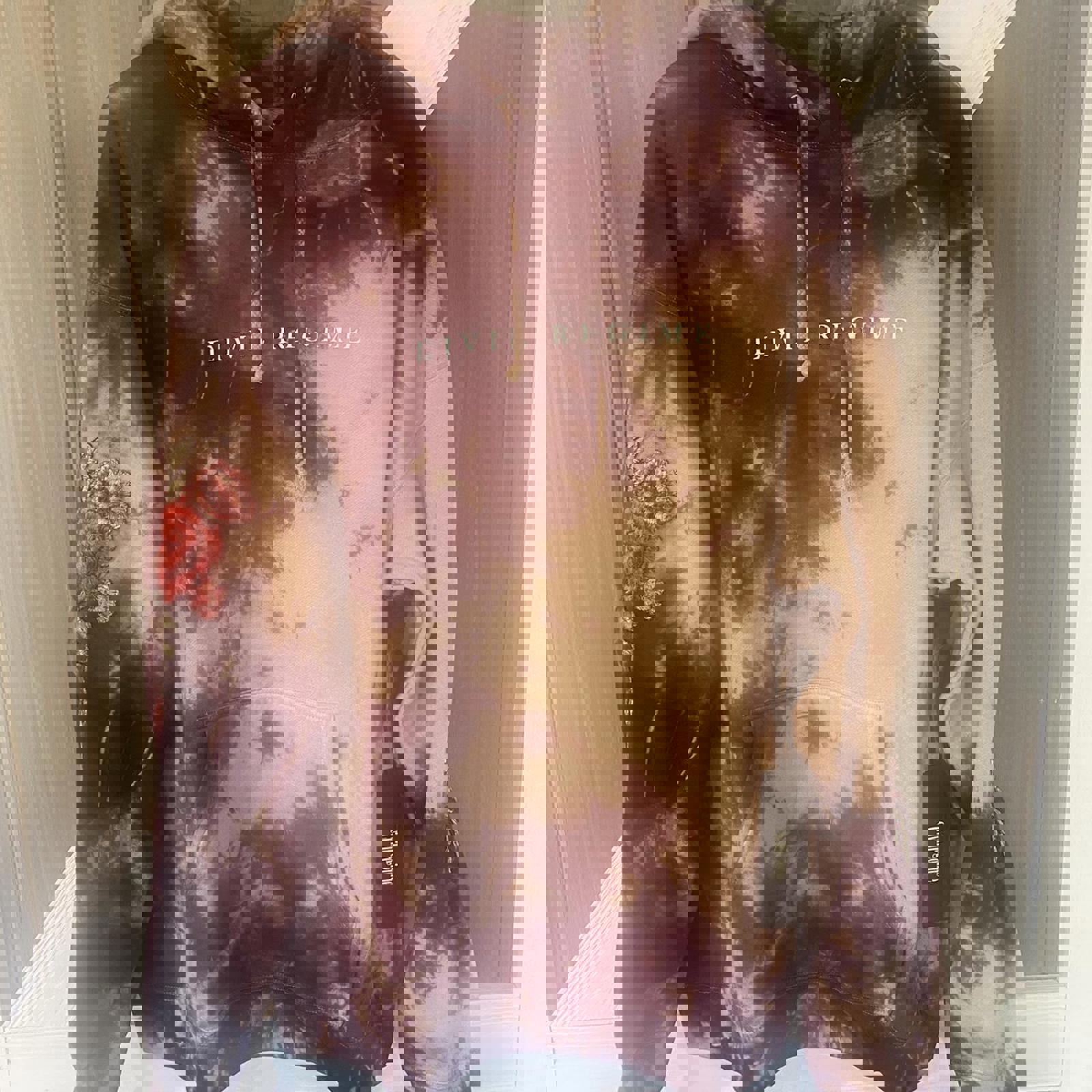 Civil Regime Tie-Dye Rose Embroidered Hoodie – Size Medium