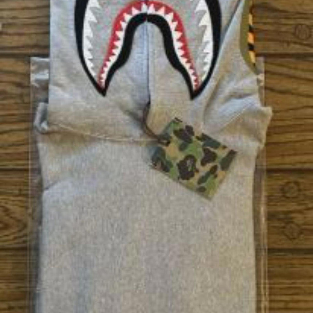 BAPE Grey Shark Full Zip Hoodie #streetwear