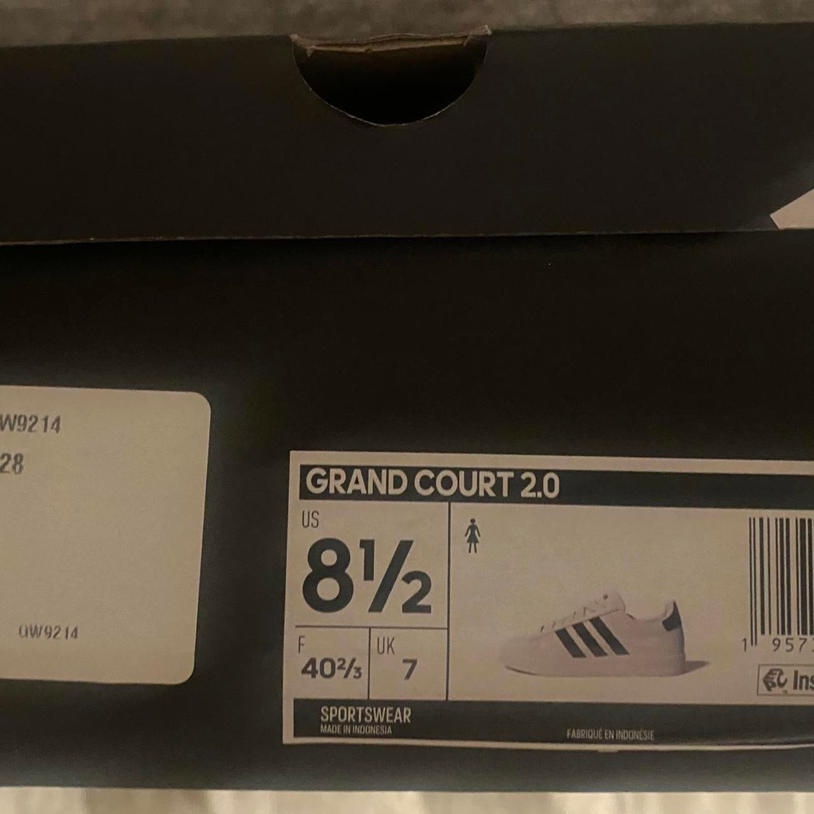 Adidas Grand Court 2.0 Sneakers – White/Black – Women’s Size ttt8.5 (GW9214)