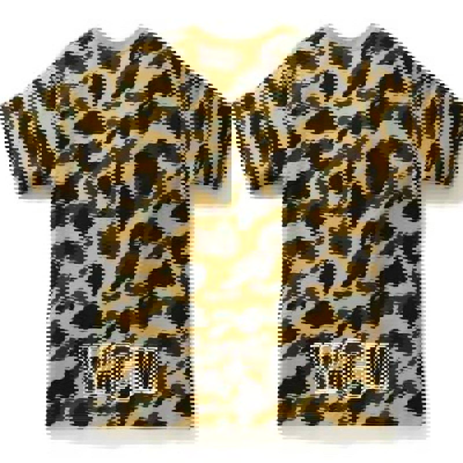 BAPE Shark Face Yellow / Green Camo WGM Tee – XXL