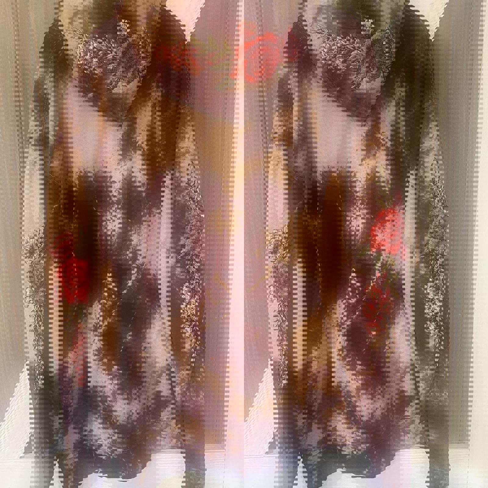 Civil Regime Tie-Dye Rose Embroidered Hoodie – Size Medium