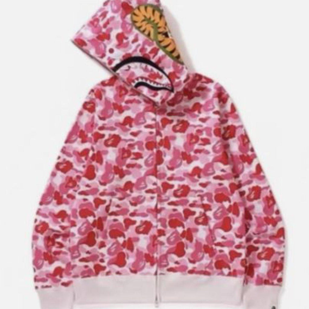 BAPE Pink Camo Shark Full Zip Hoodie – Size 2XL