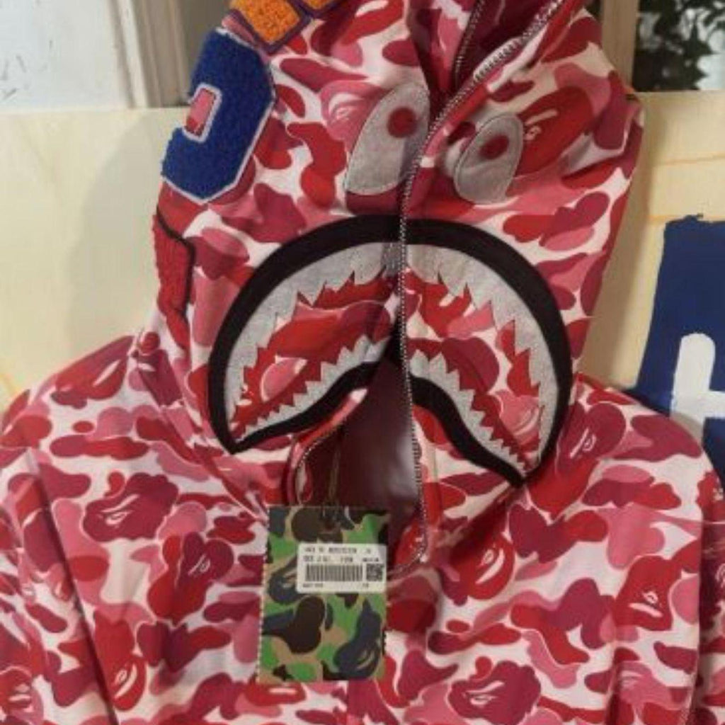 BAPE Pink Camo Shark Full Zip Hoodie – Size 2XL