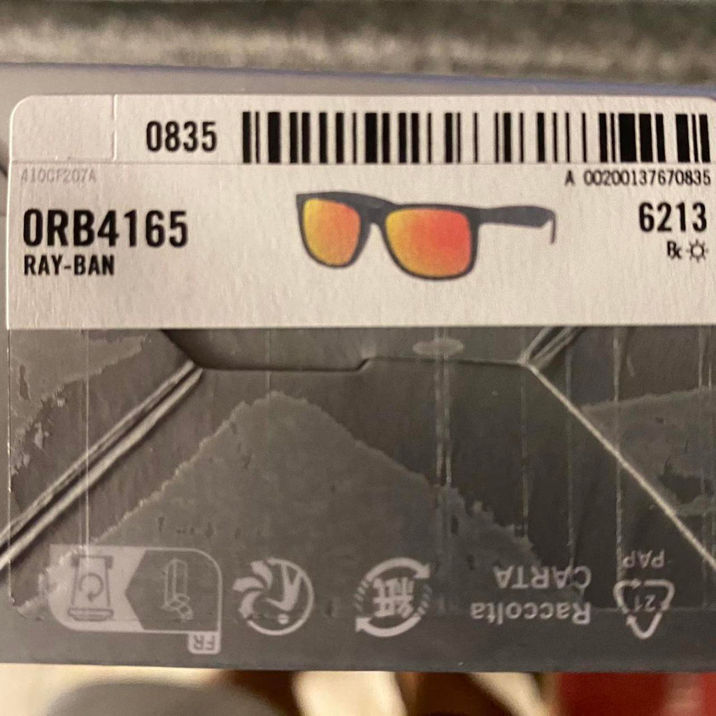 Ray-Ban Justin Classic ORB4165 Sunglasses – Rubber Black, Mirrored Orange Lenses