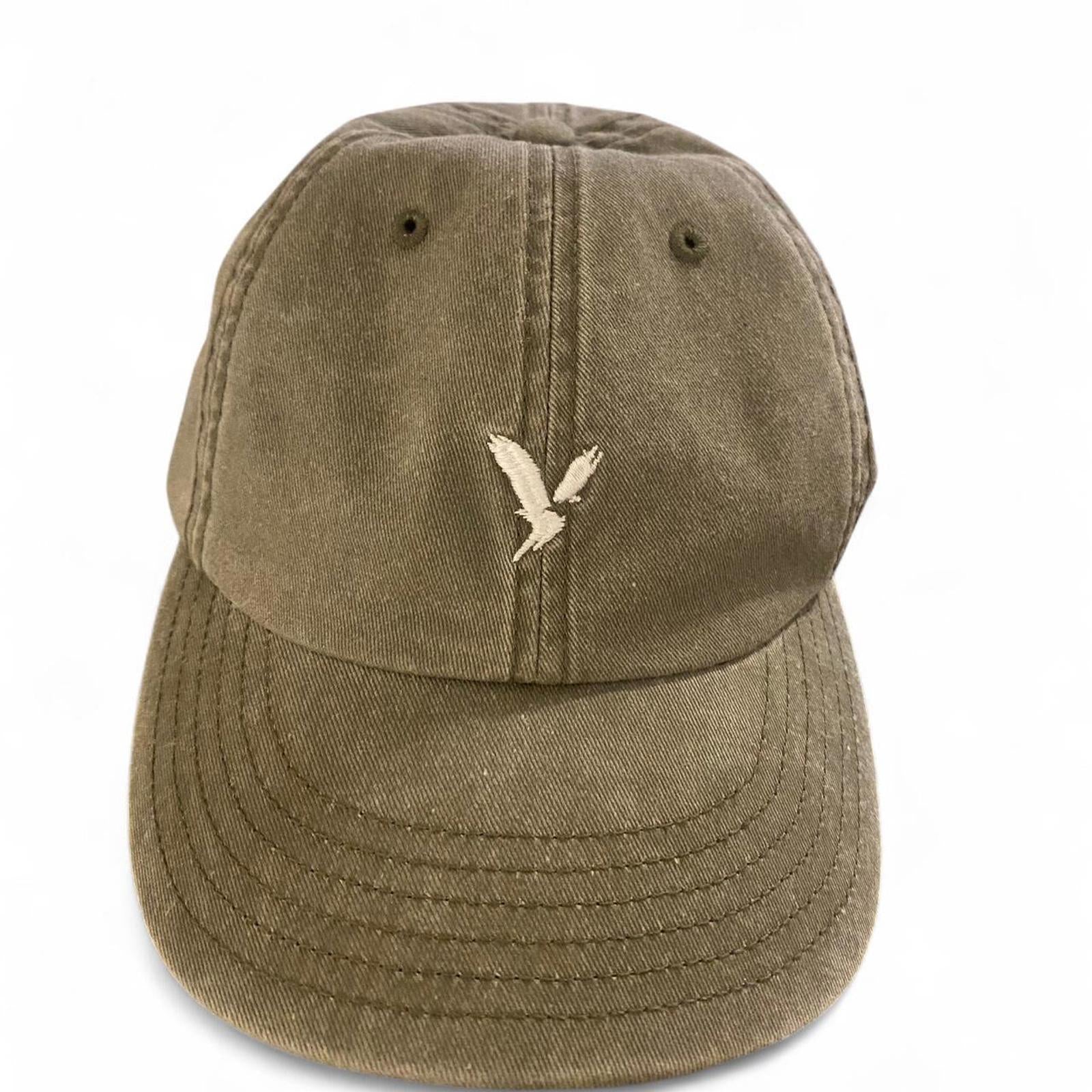 Brown-khaki American Eagle cap with embroidered logo #indie