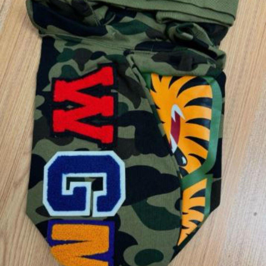 BAPE Green/Tan/Black Camo Full Zip Hoodie - XXL