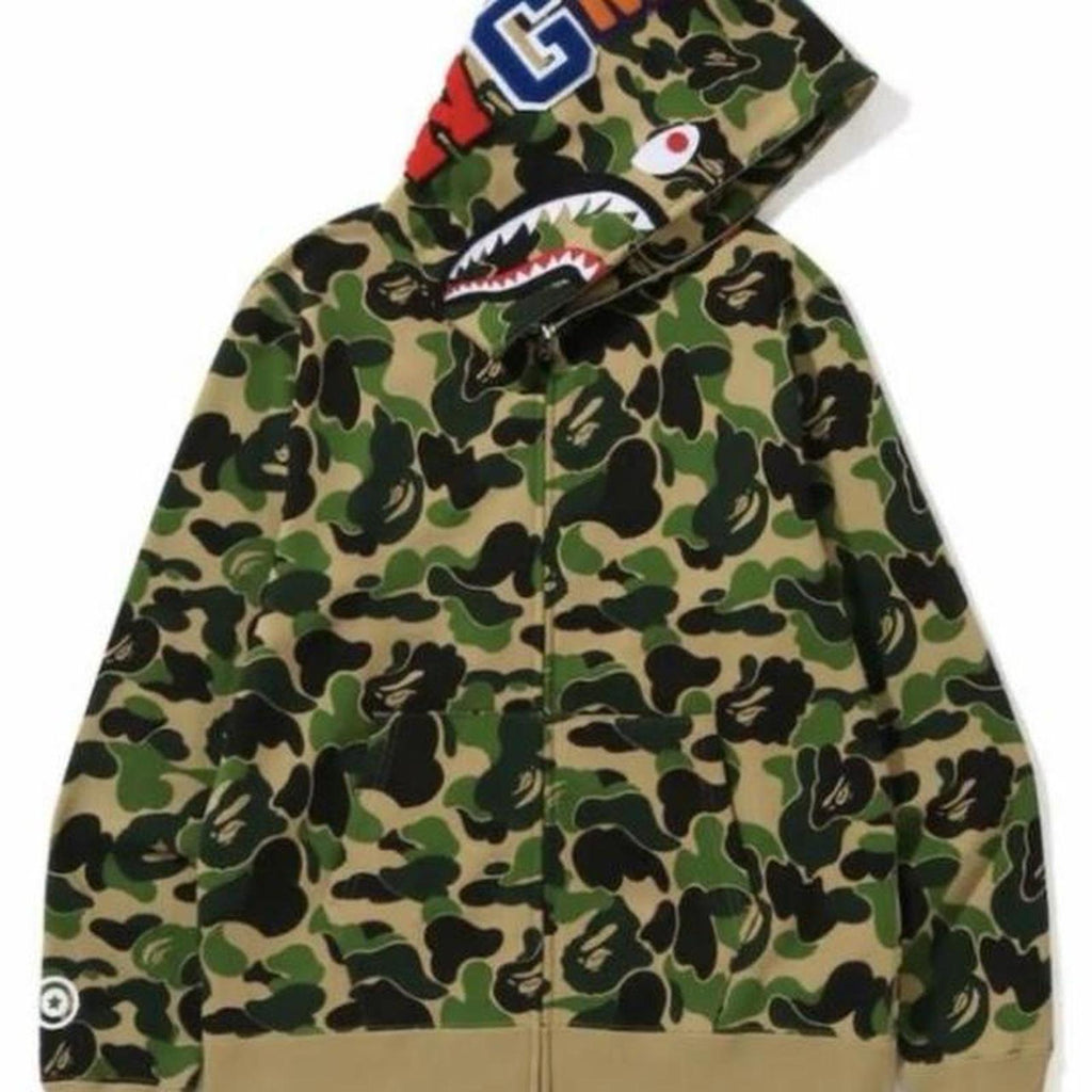 BAPE Green/Tan/Black Camo Full Zip Hoodie - XL