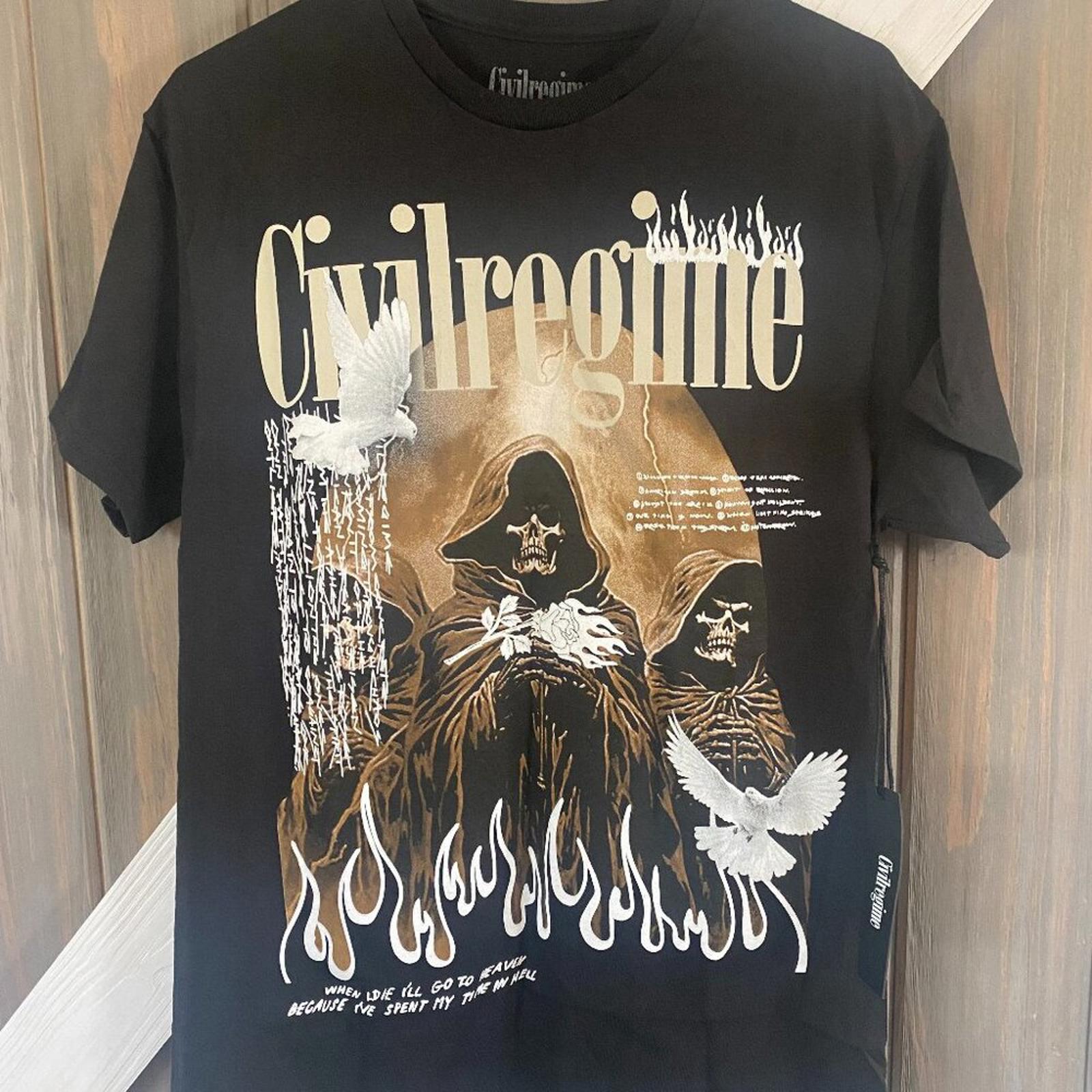 Civil Regime Graphic T-shirt, Size Medium, Black