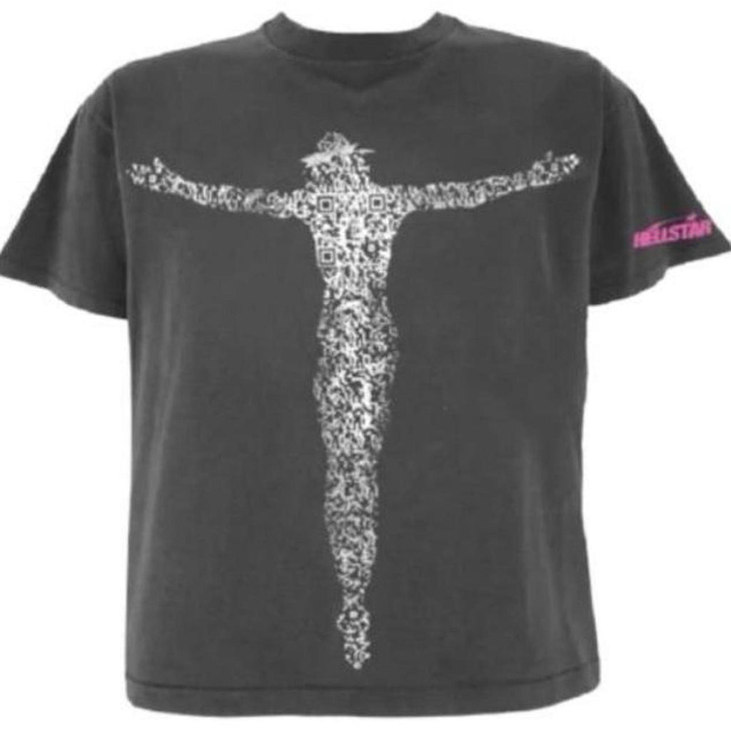 HellStar Black and White Jesus Graphic Tee - Large