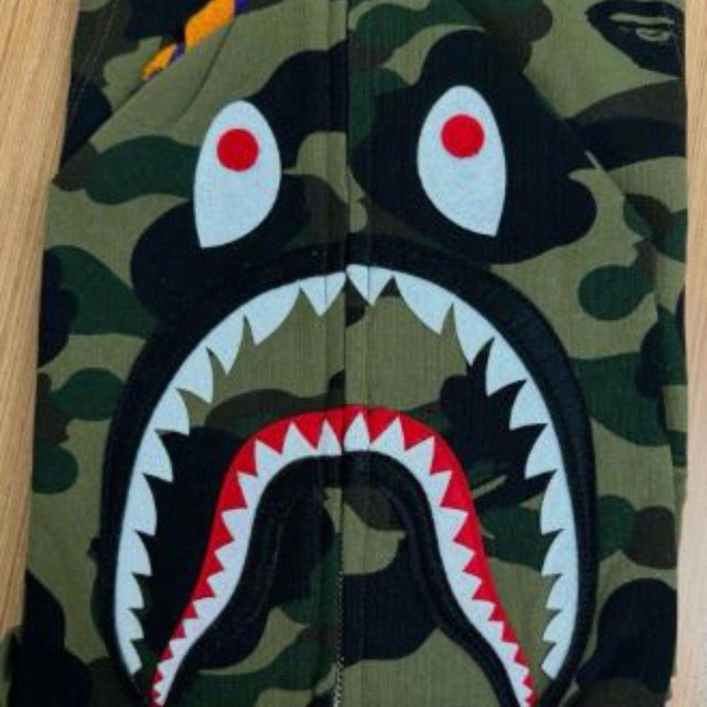 BAPE Green/Tan/Black Camo Full Zip Hoodie - XL