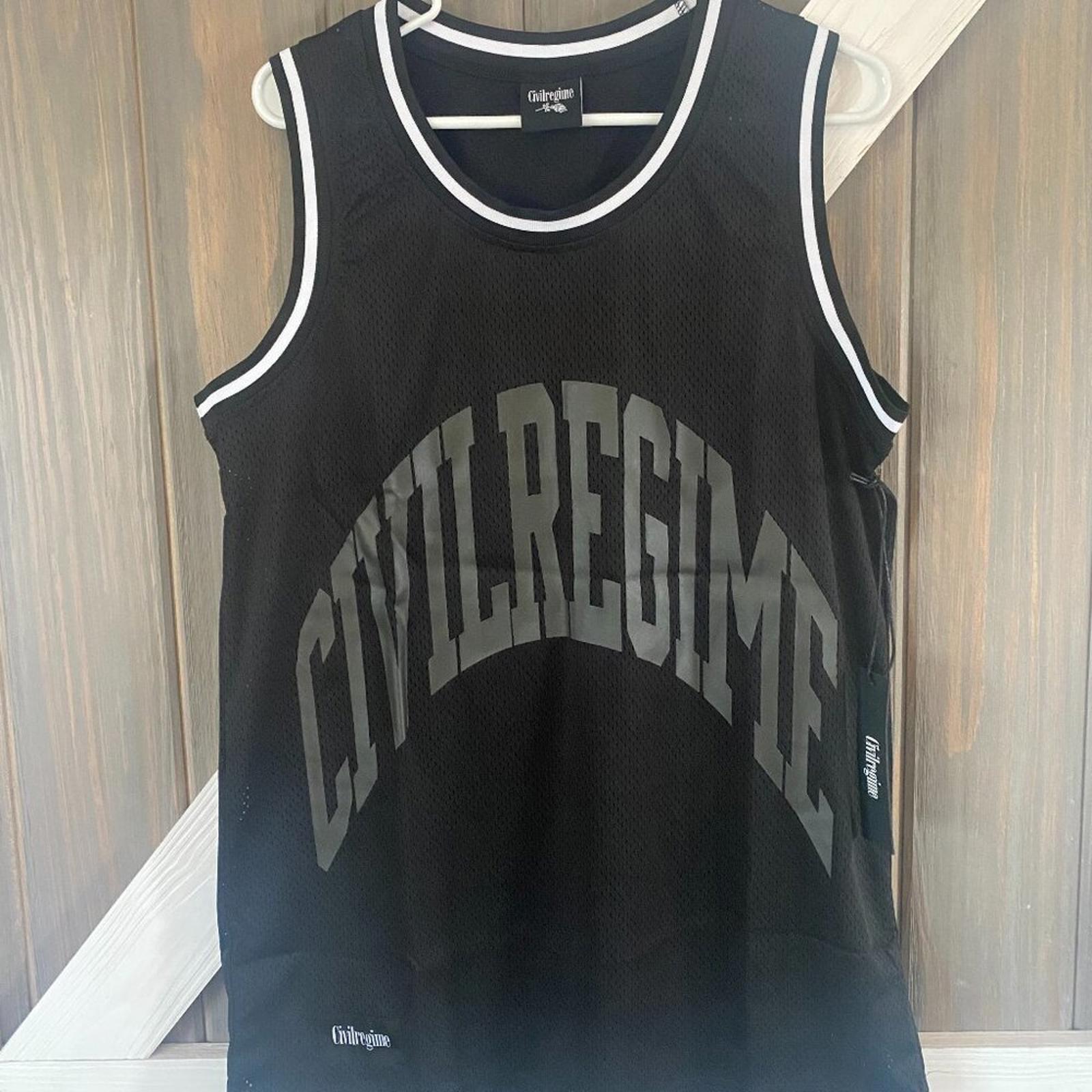 Civil Regime Basketball / Tank Jersey, Size Medium, Black