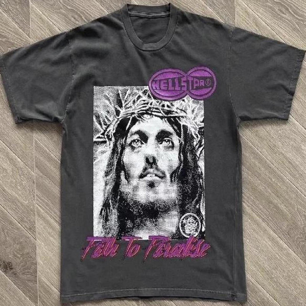 HellStar Path To Paradise Jesus Graphic T-shirt - Medium