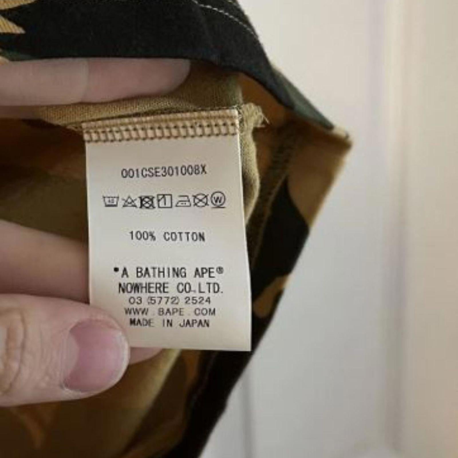 BAPE Shark Face Yellow / Green Camo WGM Tee – XL