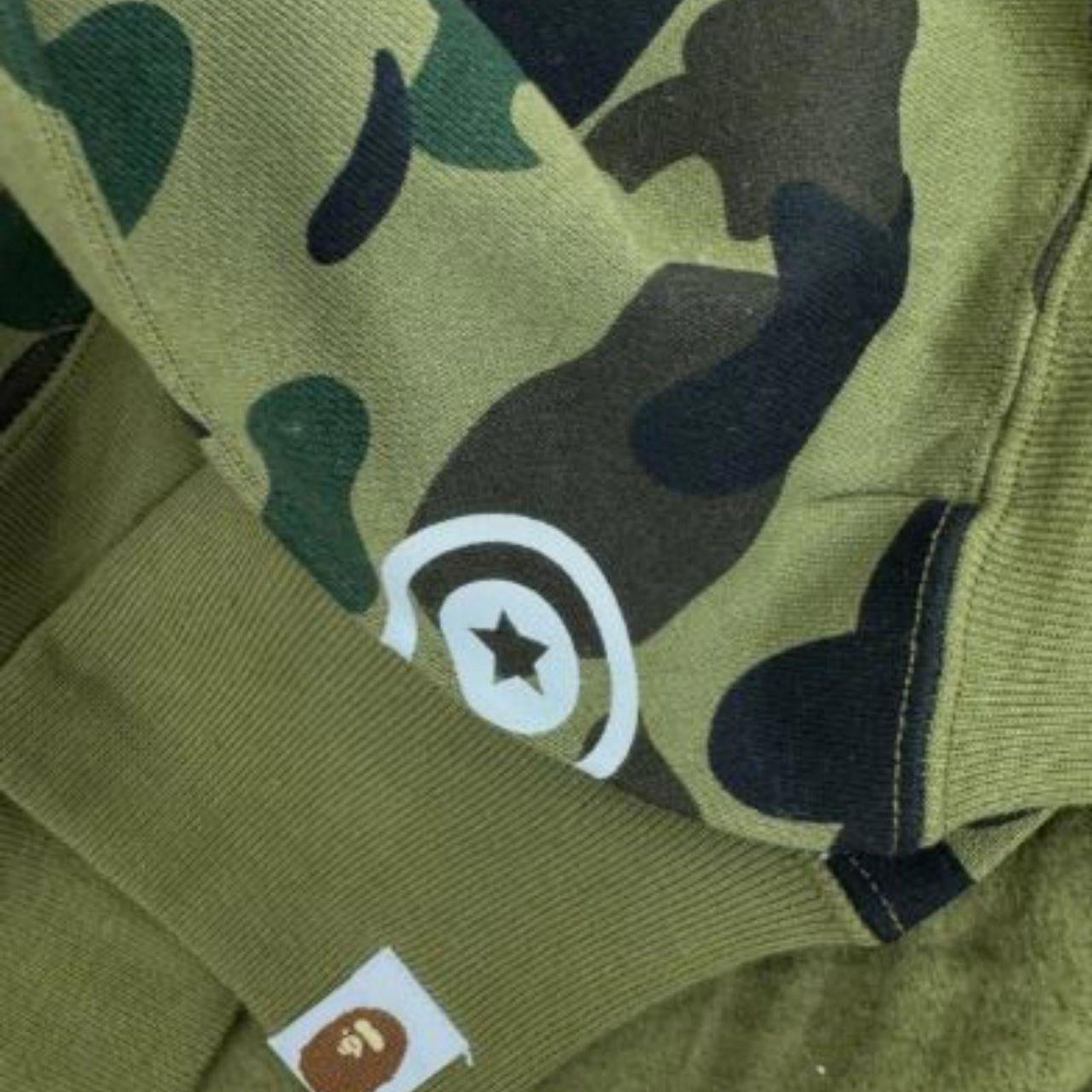BAPE Green/Tan/Black Camo Full Zip Hoodie - XXL