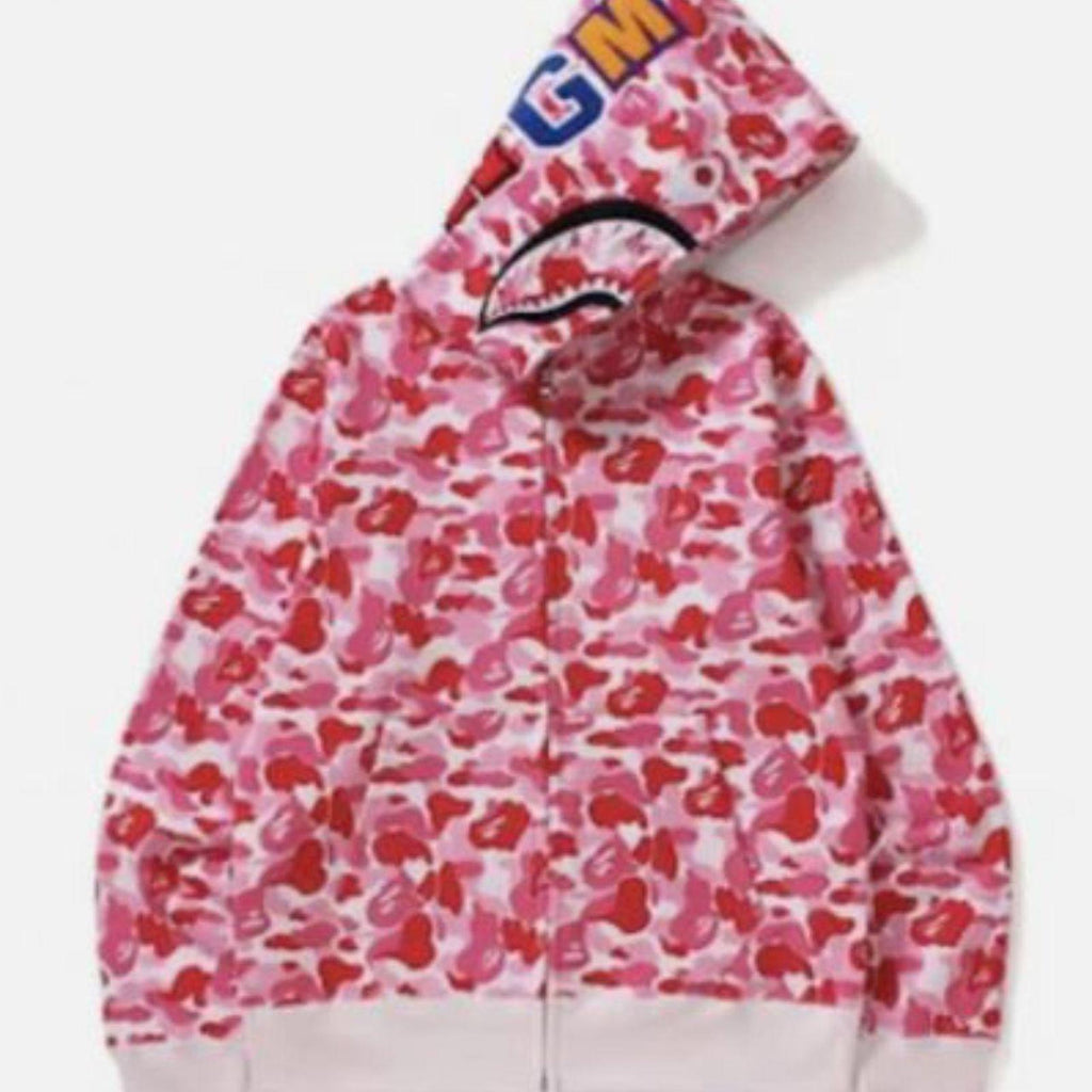 BAPE Pink Camo Shark Full Zip Hoodie – Size 2XL
