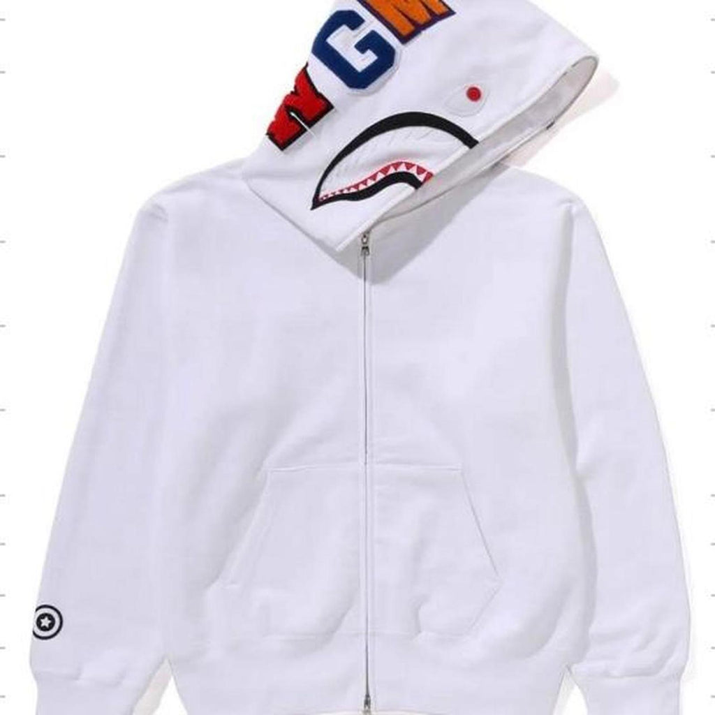 BAPE White Full Zip Hoodie - XXL