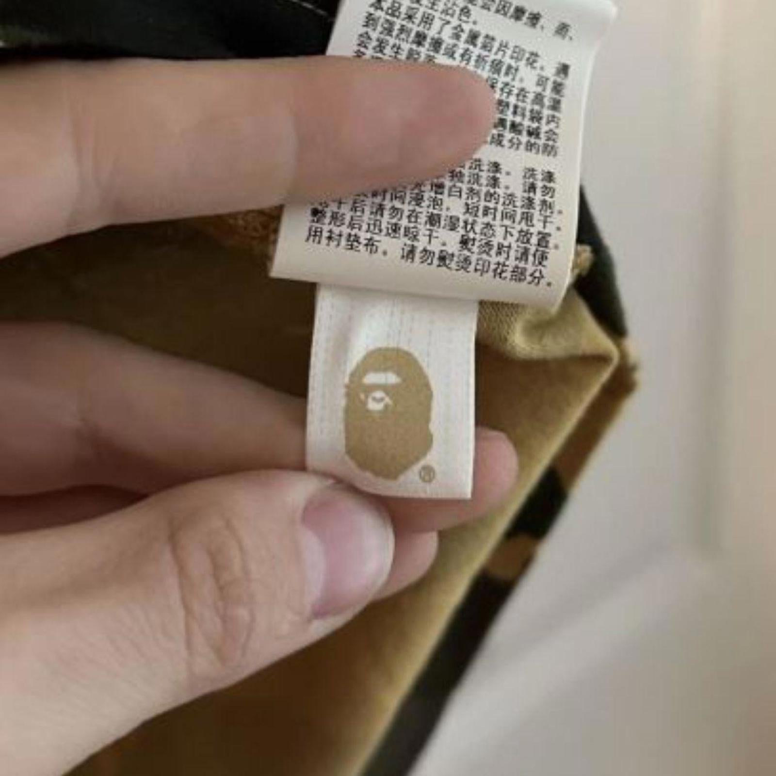 BAPE Shark Face Yellow / Green Camo WGM Tee – XL